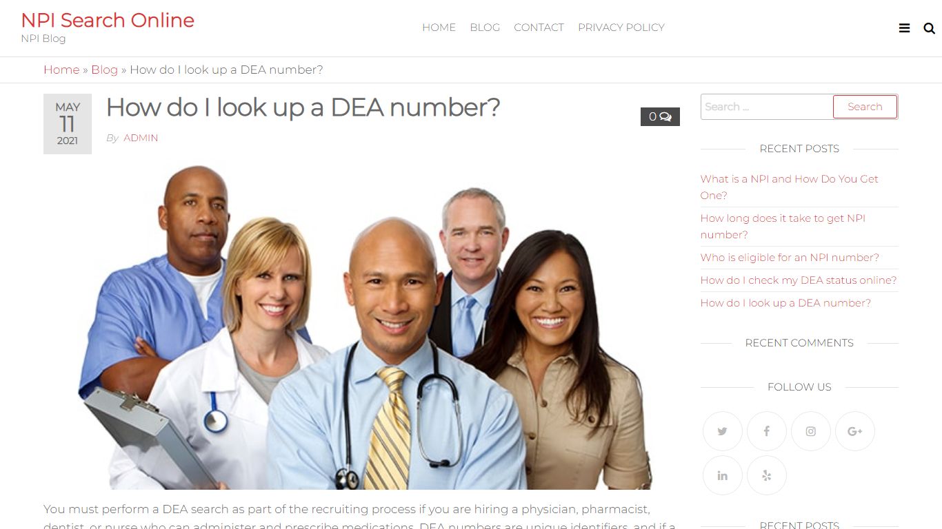 How do I look up a DEA number - NPI Search Online